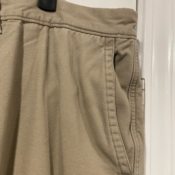 L.L. Bean Mens Size 32X30 Cotton Khaki Flannel Lined Chino Pants Zip Pocket - Picture 5 of 14